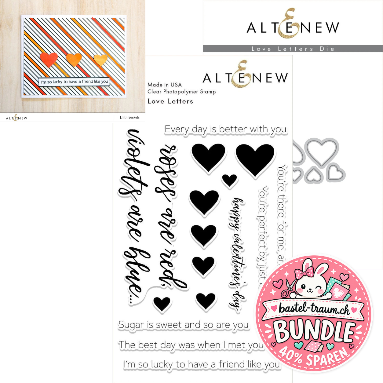 Altenew Love Letters Clear Stamps + Stanzen