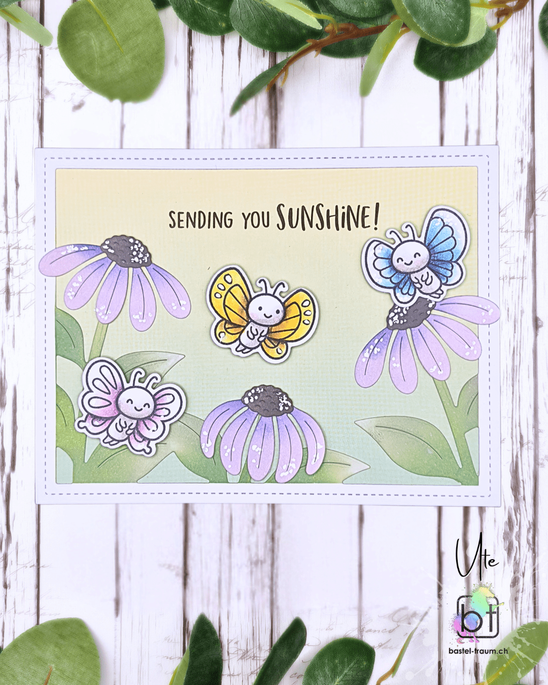 Verwendet habe ich:
✂️I like Butterflies Stempel und Stanze
✂️ Big Blossom BAckdrop Landscape
✂️All the Garden Hats