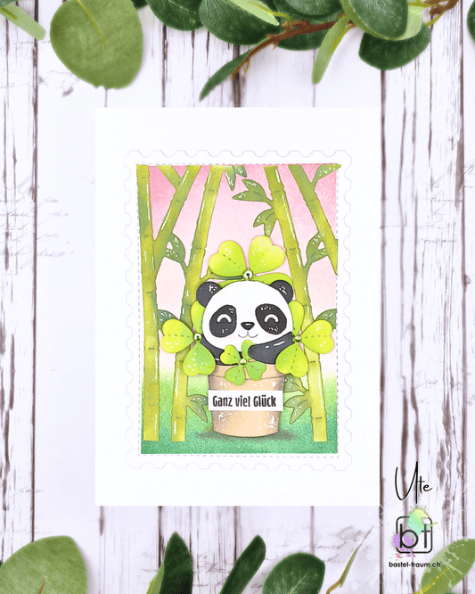 Lawn Fawn bamboo forest backdrop: portrait stand-alone die