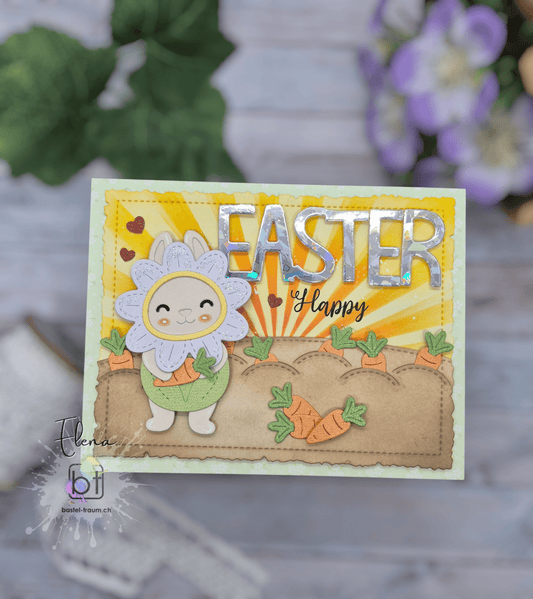 Materialien ✂️ 📏
Stanzen
🌼 Build a Critter Spring
🌼 Giant Happy easter
🌼 Build a bunny
🌼 stitched garden border
Stempel
🌼 I Like Big Butterflies
🌼 Distress Oxides
🌼 Lavender Cardstock LF