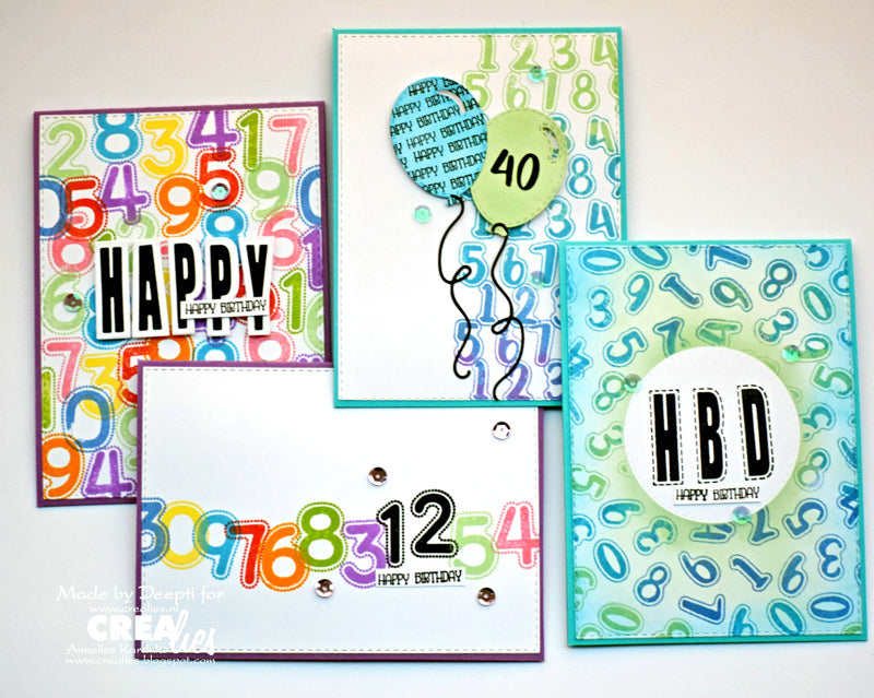 Crealies - Wordzz 99 - Zahlen 0-9 - Clear Stamps