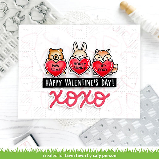Lawn Fawn Checkered hearts backdrop: landscape Karierter Herz Hintergrund Stand alone Stanzen