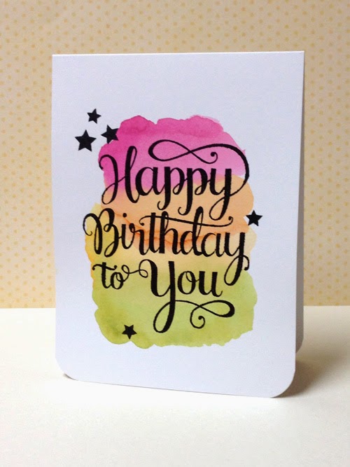 Beispielkarte mit Text Happy Birthday to you. Make a Wish Stamp Set 4×6 von Mama Elephant – 8 klare Photopolymer-Stempel