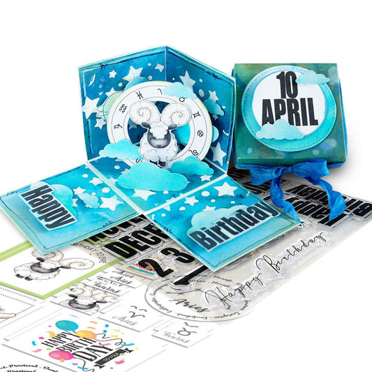 Happy Birthday Dates & Messages Layering Craft Stamps Polkadoodles