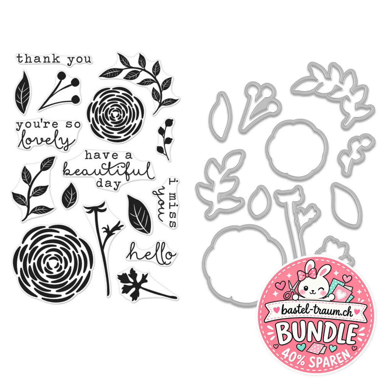 Hero Arts You're So Lovely Clear Stamps 4x6 + Frame Cuts Stanzen