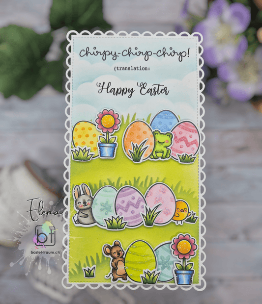 Materialien ✂️ 📏
Stempel
I Like Big Butterflies
Chirpy chirp chirp
Garden Before After
Stanzen
fancy scalloped rectangle stackables
Stencil
Grassy border