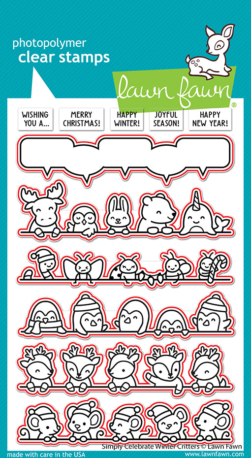 Lawn Fawn - Simply Celebrate Winter Critters Lawn Cuts - Stanzschablonen