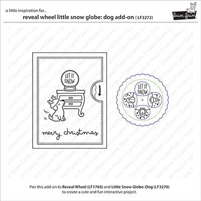 Lawn Fawn - Reveal wheel little snow globe: Dog add-on - Stand alone Stanzschablonen