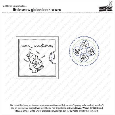 Lawn Fawn - Little snow globe: Bear - clear stamp set 3x4