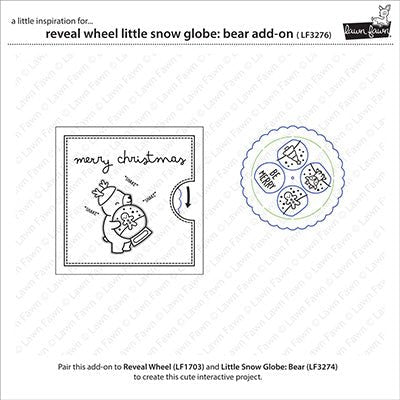 Lawn Fawn - Reveal wheel little snow globe: Bear add-on set - Stand alone Stanzschablonen