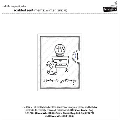 Lawn Fawn - Scribbled sentiments: Winter - clear stamp set 3x4