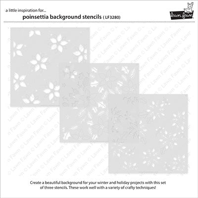 Lawn Fawn - Poinsettia Background Stencils - 3 Layer Schablonen