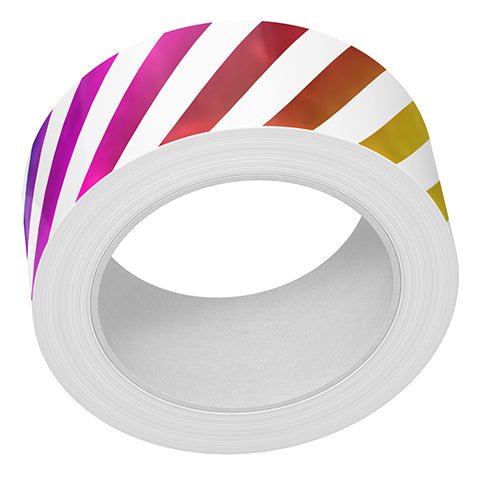 Lawn Fawn - Diagonal rainbow stripes folied - Washi Tape