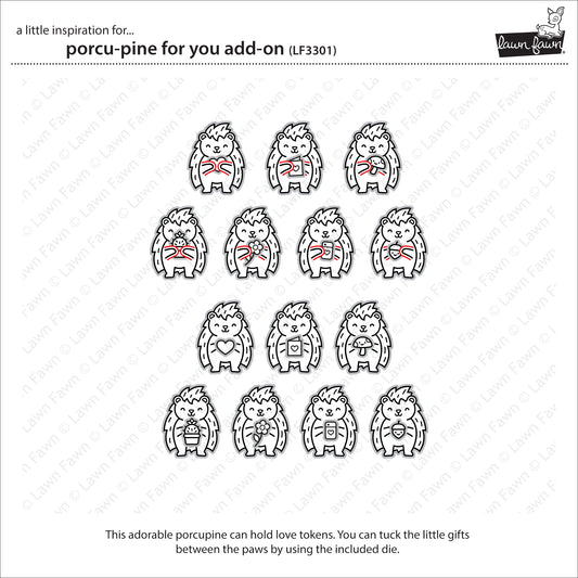 Lawn Fawn - Porcu-pine for you add-on - clear stamp set 3x4