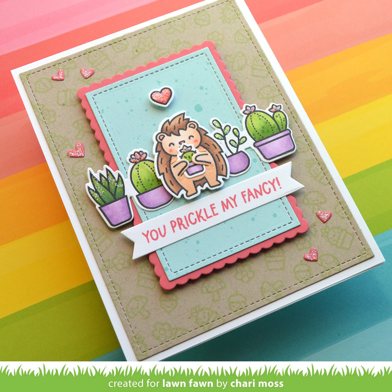 Lawn Fawn - Porcu-pine for you add-on - clear stamp set 3x4