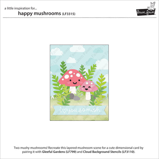 Lawn Fawn - Happy mushrooms - Stand Alone Stanzen