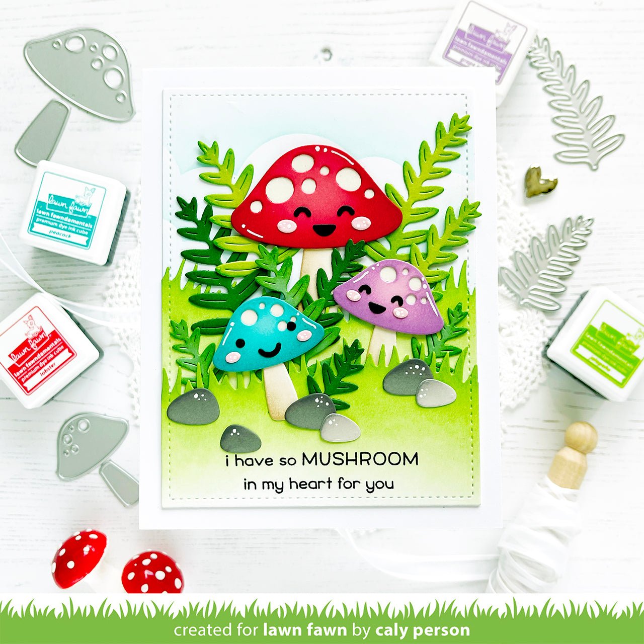 Lawn Fawn - Happy mushrooms - Stand Alone Stanzen
