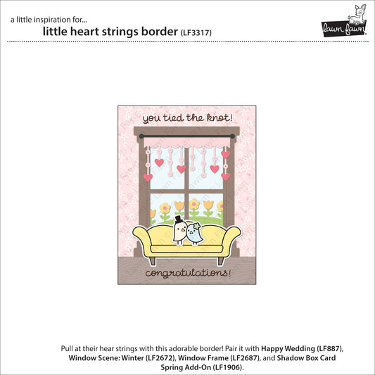 Lawn Fawn - Little heart strings border - Stand Alone Stanzen