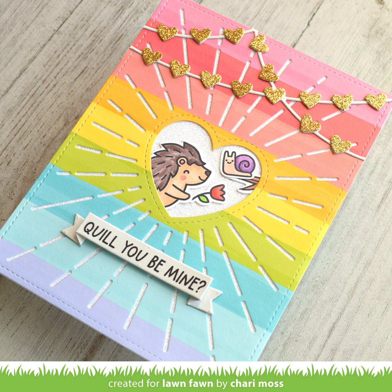 Lawn Fawn - Radiant heart backdrop - Stand Alone Stanzen