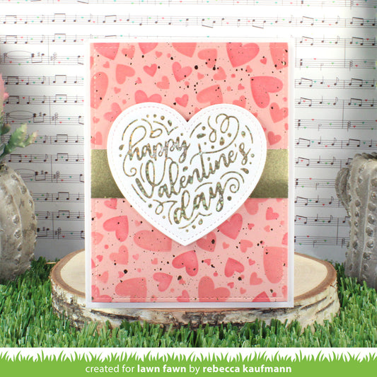 Lawn Fawn - Foiled sentiments: Happy valentine's day - Hot Foil Plates