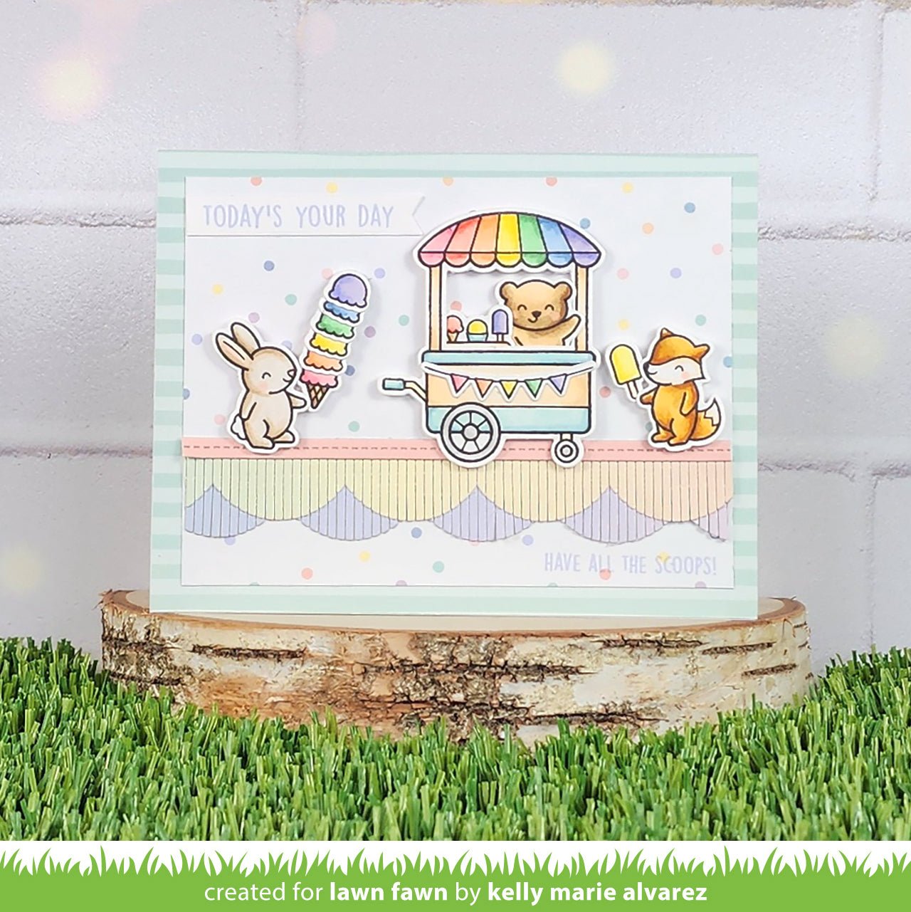 Lawn Fawn Treat Cart Clear Stamp 4x6