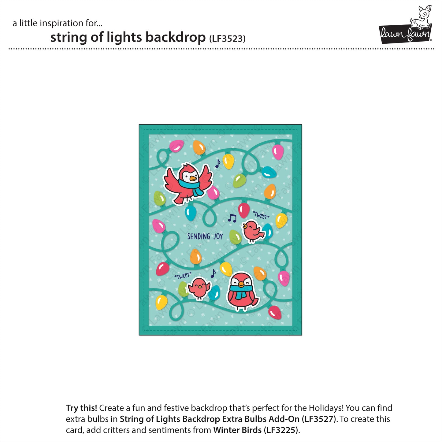 Lawn Fawn - String Of Lights Backdrop - Stand Alone Stanzen