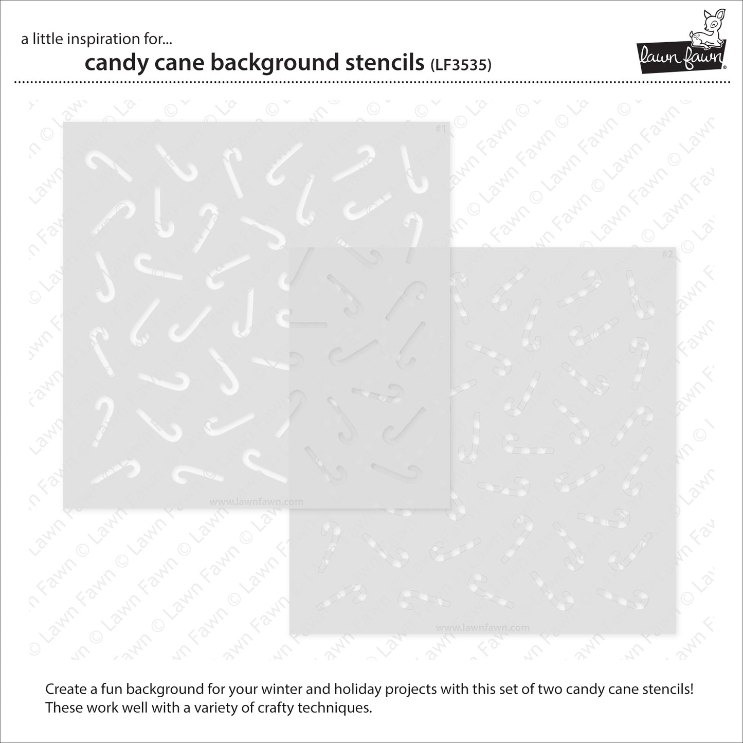 Lawn Fawn - Candy Cane Background - Stencils