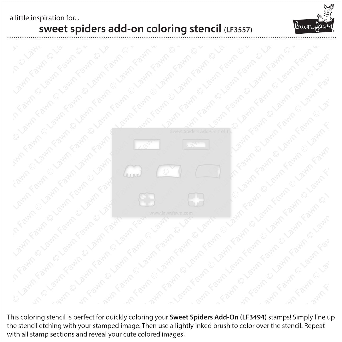 Lawn Fawn - Sweet Spiders Add-On Coloring Stencil