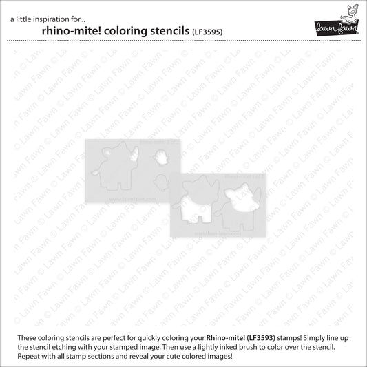 Coloring Stencils 5,1×7,6 cm Rhino-mite! von Lawn Fawn