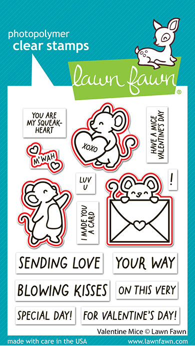 Lawn Fawn Valentine mice lawn cuts Outlinestanzen