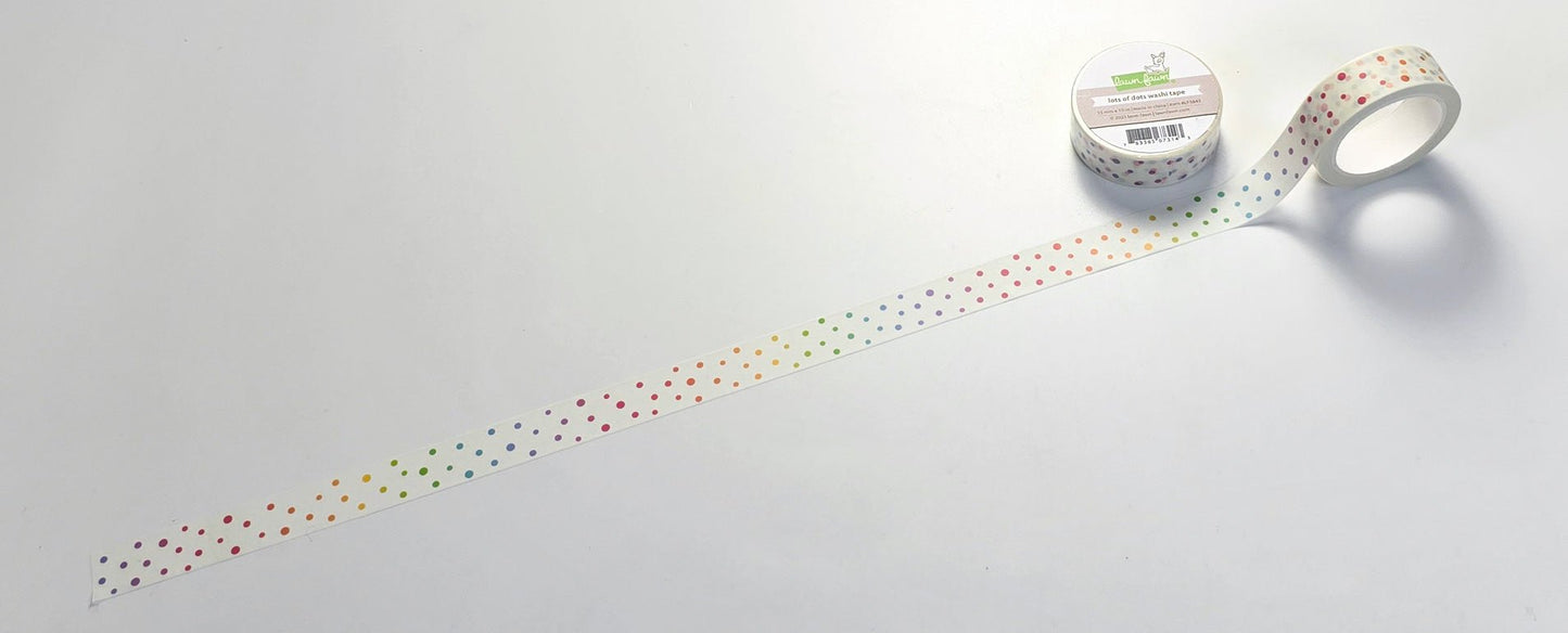 Rolle ca. 40cm abgerollt. Lawn Fawn lots of dots Washi Tape – bunt gepunktetes Klebeband für kreative Projekte