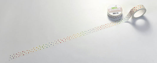 Rolle ca. 40cm abgerollt. Lawn Fawn lots of dots Washi Tape – bunt gepunktetes Klebeband für kreative Projekte