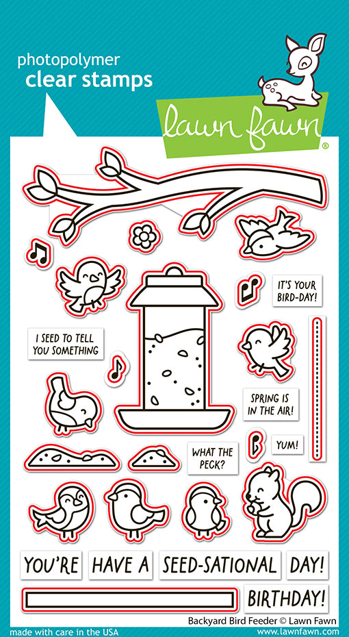 Lawn Fawn Backyard Bird Feeder Outline Stanzen 19-teilig für detailreiche Kartenprojekte