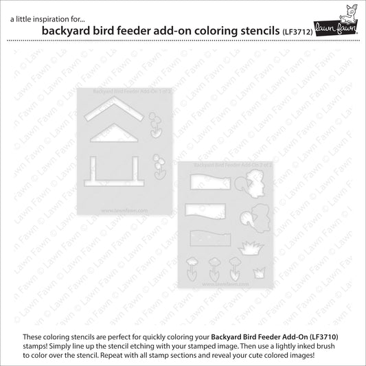 Lawn Fawn Backyard Bird Feeder Add-On Coloring Stencils für einfaches Kolorieren