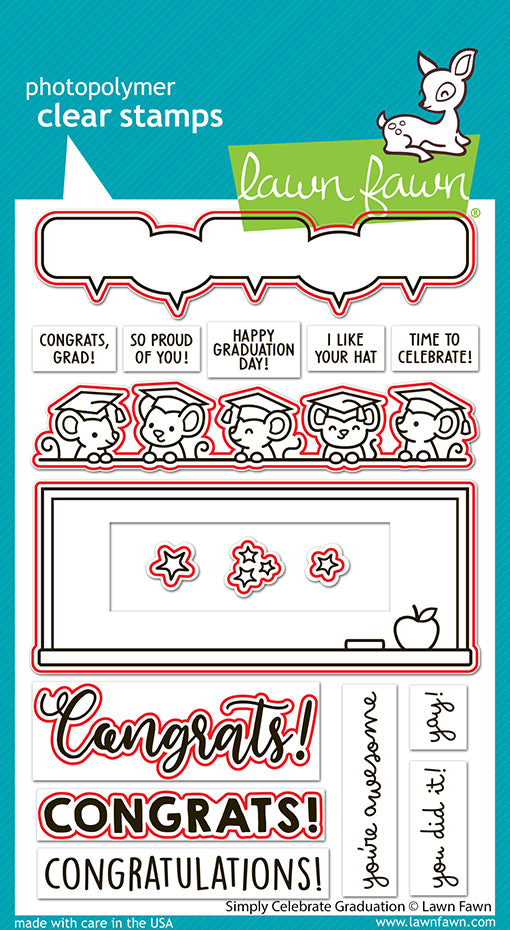 Lawn Fawn Simply Celebrate Graduation Outline Stanzen für präzise Ausstanzungen