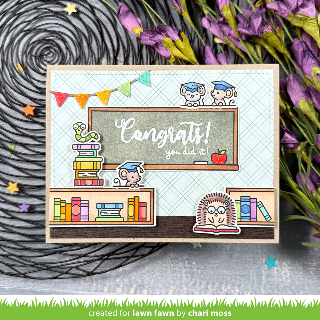 Lawn Fawn Simply Celebrate Hangouts – 4x6 Clear Stempelset für kreative Karten