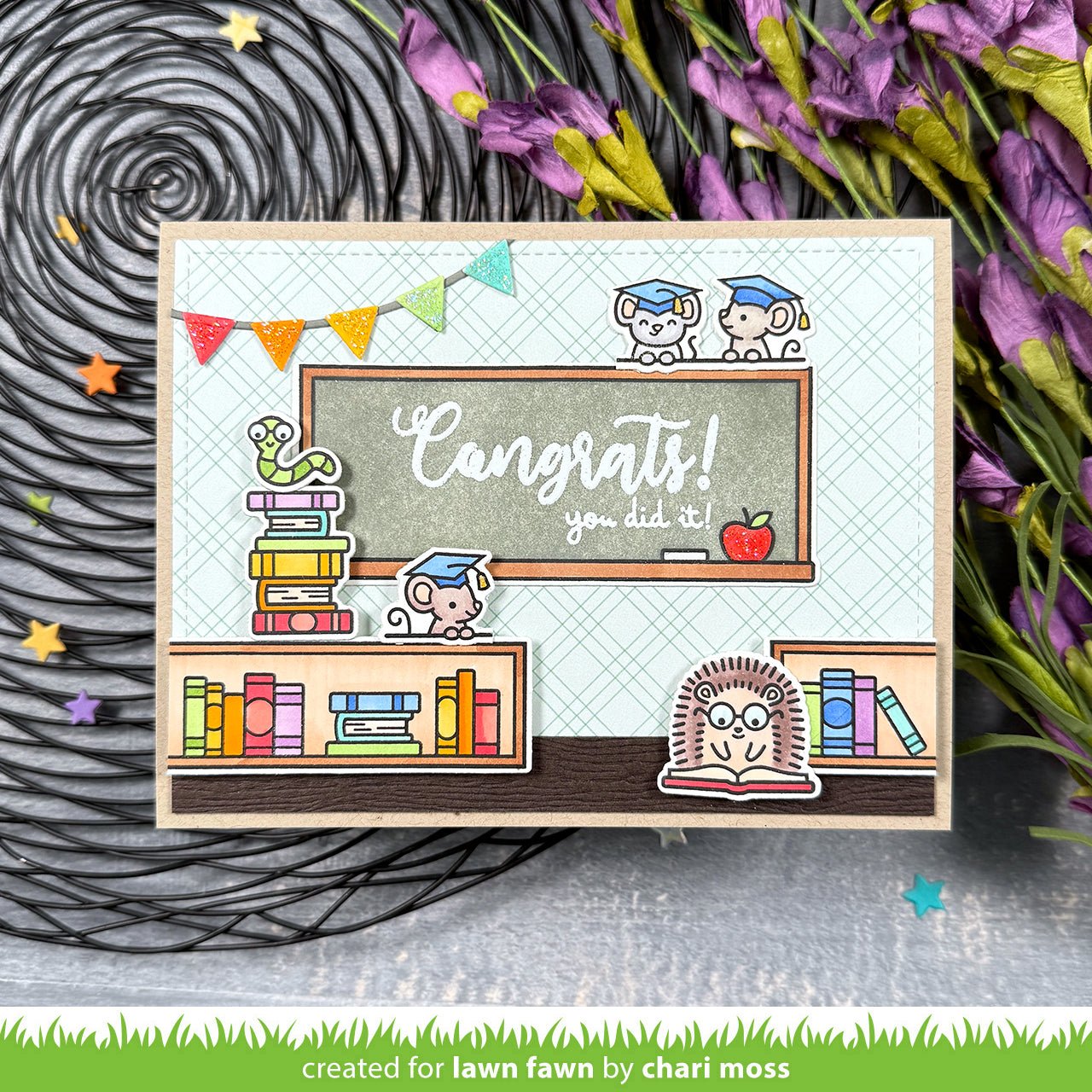 Lawn Fawn Simply Celebrate Hangouts – 4x6 Clear Stempelset für kreative Karten