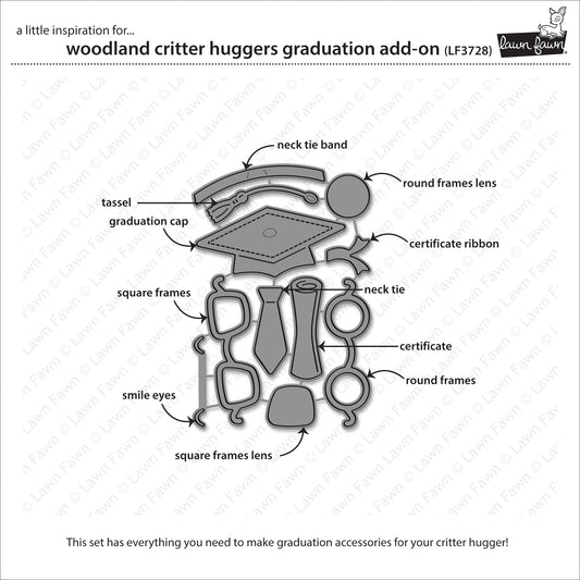Lawn Fawn Woodland Critter Huggers Graduation Add-On – Ergänzungs-Stanzen für niedliche Abschluss-Projekte