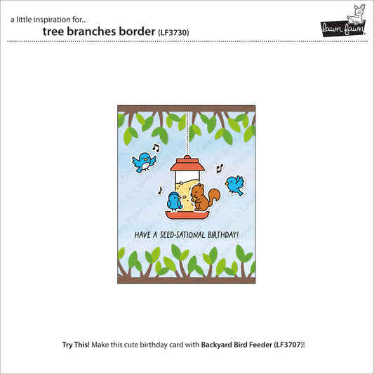 Lawn Fawn Tree Branches Border – Ast-Rand-Stanze für Karten und Scrapbooking