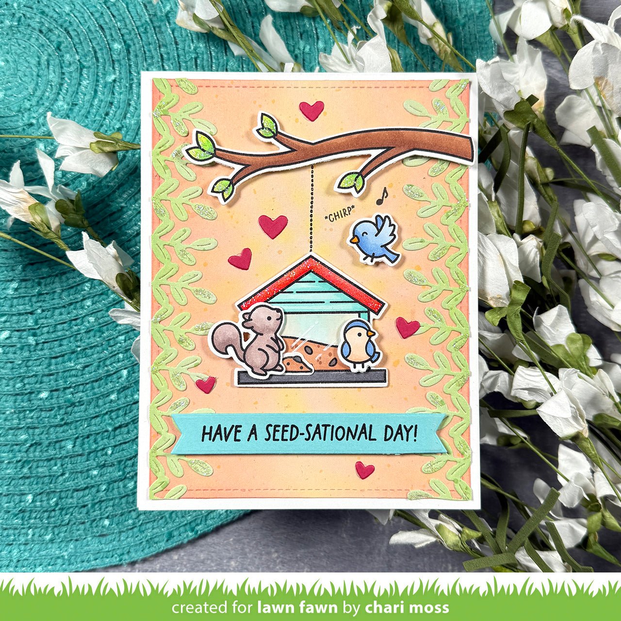 Lawn Fawn Leafy Border – filigrane Blätterbordüre für Karten und Scrapbooking