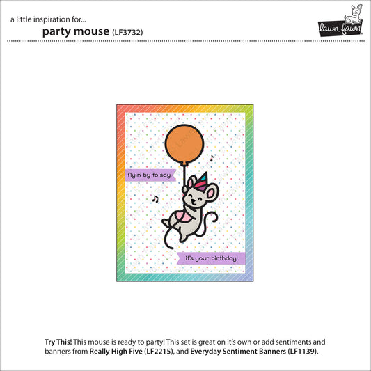 Lawn Fawn Party Mouse – süsse Maus-Stanze für Geburtstagskarten und Scrapbooking