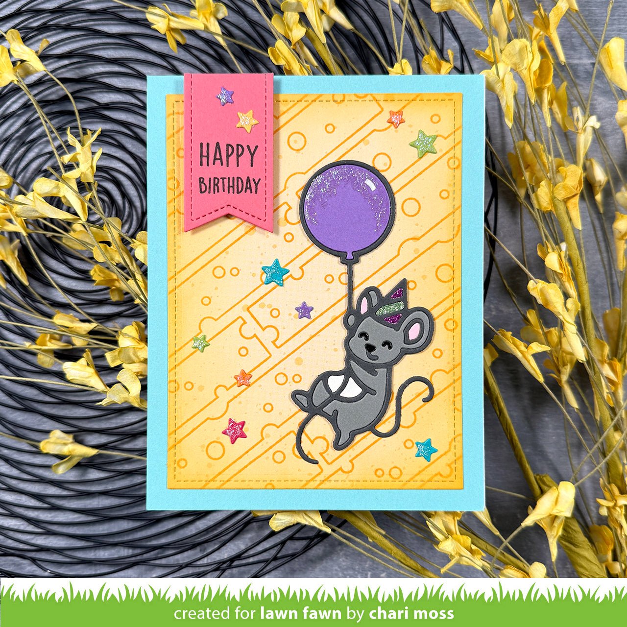Lawn Fawn Party Mouse – süsse Maus-Stanze für Geburtstagskarten und Scrapbooking