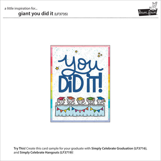 Lawn Fawn Giant You Did It – grosse Schriftzug-Stanze für Glückwunschkarten und Scrapbooking