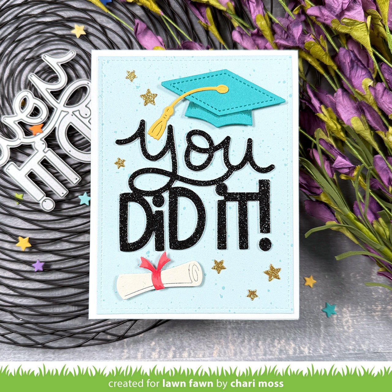 Lawn Fawn Giant You Did It – grosse Schriftzug-Stanze für Glückwunschkarten und Scrapbooking