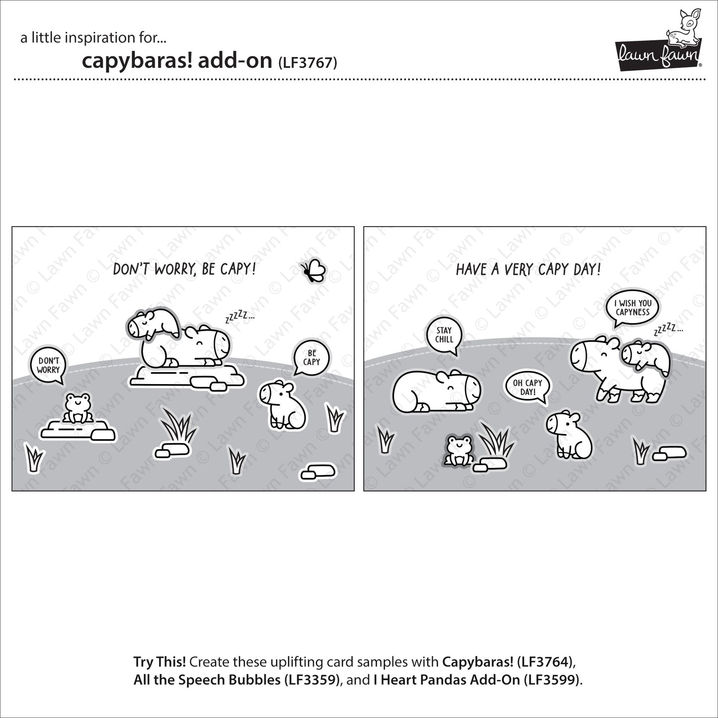 Inspiration: Add-On Clear Stamp Set 5,1×7,6 cm Capybaras von Lawn Fawn