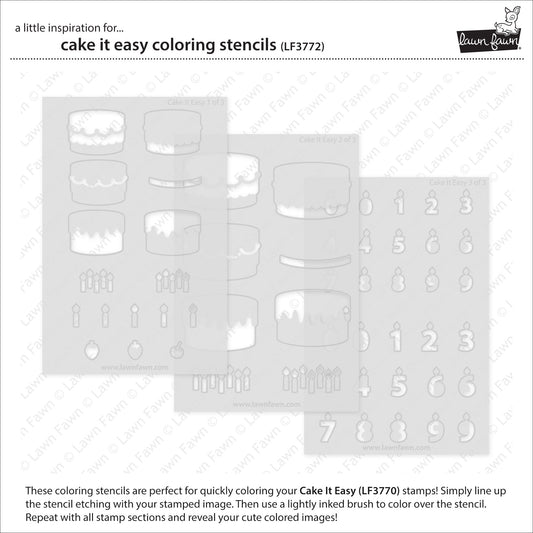 3 Layer Schablonen: Coloring Stencils 10,2×15,2 cm Cake It Easy von Lawn Fawn