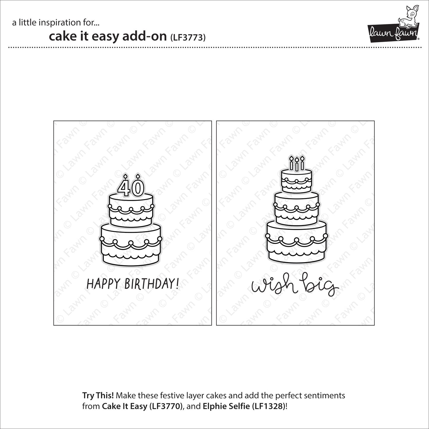 Inspiration: Add-On Clear Stamp Set 5,1×7,6 cm Cake It Easy von Lawn Fawn