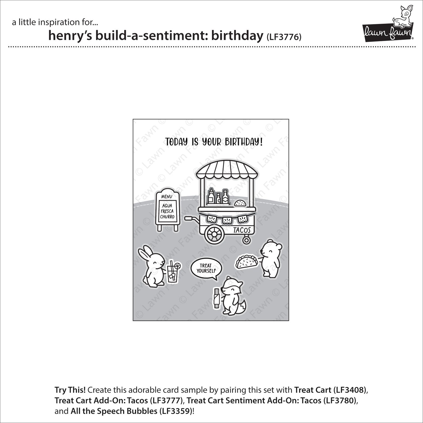 Inspiration: Clear Stamp Set 10,2×15,2 cm Henry’s Build-a-Sentiment von Lawn Fawn