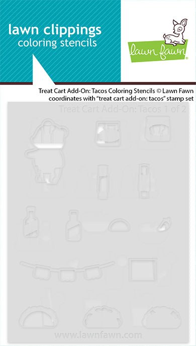 Coloring Stencils 10,2×15,2 cm Treat Cart Tacos von Lawn Fawn