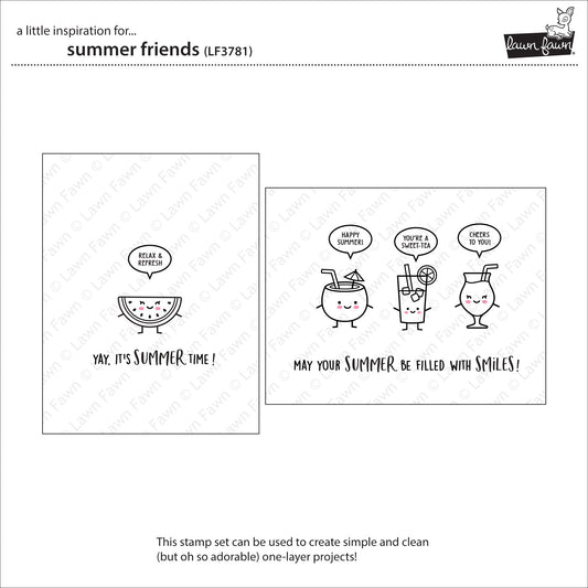 Inspiration: Clear Stamp Set 10,2×15,2 cm Summer Friends von Lawn Fawn